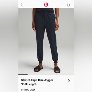 Lululemon like new stretch high rise jogger true navy 10 medium large